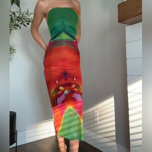 Strapless Multicolour Dress 🌈